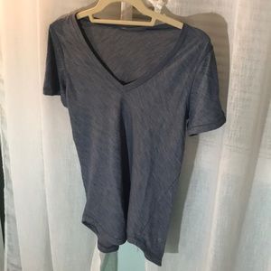 Blue Marled Lululemon V-Neck Top